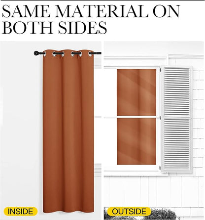 NICETOWN Burnt Orange Blackout Window Curtain - Image 6
