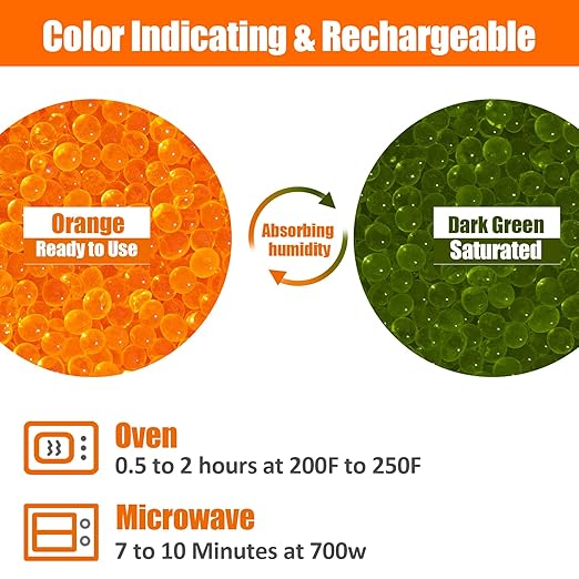6LBS Silica Gel Desiccant Beads, Premium Orange Indicating Reusable Desiccant - Image 4
