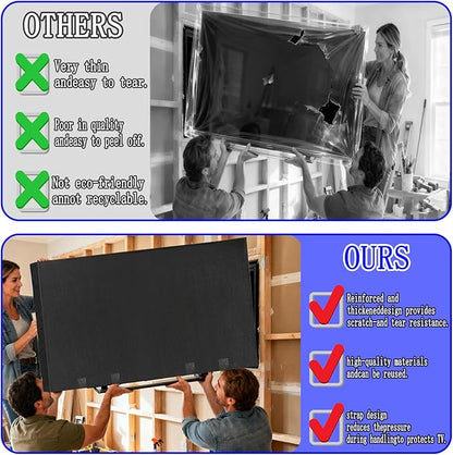 60"-65" Thicken TV Cover Moving Dust Anti-Scratch TV Screen Cover Fits - Image 6