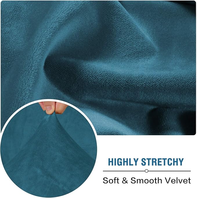 H.VERSAILTEX Velvet Stretch Couch Cushion Cover Plush Cushion Slipcover - Image 5
