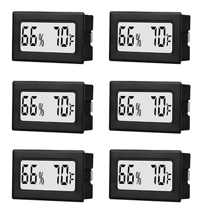 6 Pack Mini Small Digital Hygrometer Thermometer Indoor Temperature and by TASOGEN