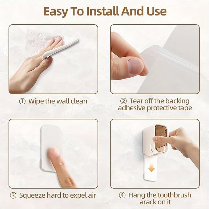 2 Pcs Toothbrush Holders for Bathroom, Toothbrush Holder Wall Mounted - Image 7