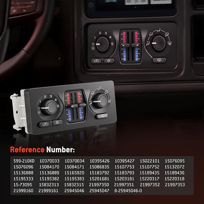 599-210XD Climate Control Module AC Control Panel Fit - Image 5