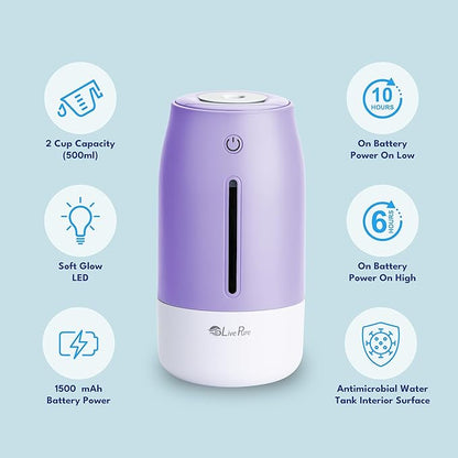 LivePure Cool Mist Humidifiers for Bedroom. Small Humidifier for Babies - Image 4