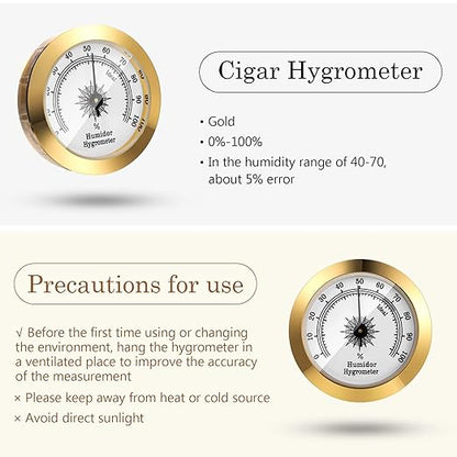Frienda 2 Pcs Hydrometer 2 Inch Humidity Meter Cigar Humidor Hygrometers Round - Image 3