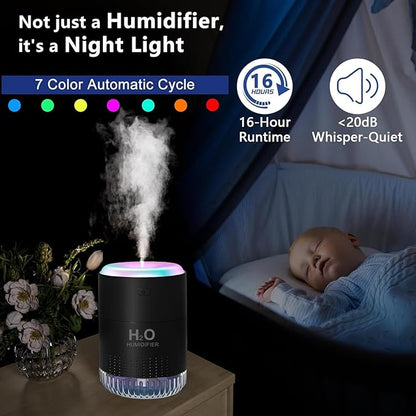 SZO Portable Mini Humidifier, 500ML USB Personal Cool Mist Humidifiers - Image 7