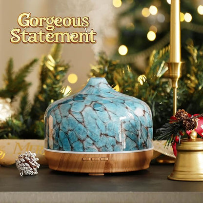 Porseme 500ml Glass Essential Oil Diffuser Aromatherapy Ultrasonic Cool Mist - Image 4