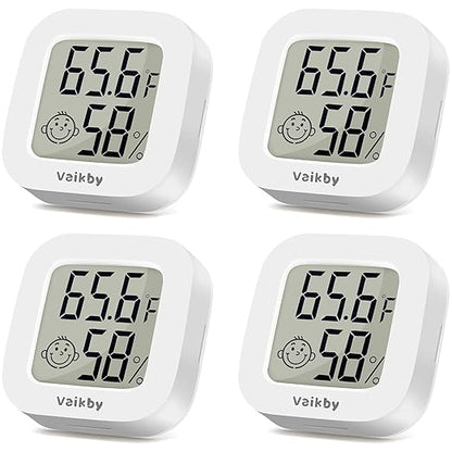 Vaikby Indoor Thermometer 4Pack, Humidity Gauge Meter Digital Hygrometer Room by Vaikby