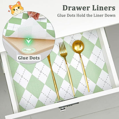 Sage Green Shelf Liner for Kitchen Cabinets 24" x 240" Non-Adhesive Non-Slip - Image 7
