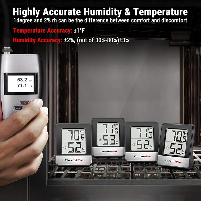 ThermoPro TP49 2 Pieces Digital Hygrometer Indoor Thermometer Humidity Meter - Image 7