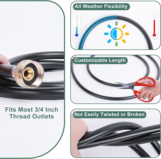 12 FT Dehumidifier Drain Hose 3/4 Inch FHT Connection Brass Thickened Drain Hose - Image 3