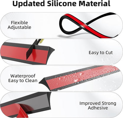 67 Inch Selfadhesive Shower Threshold Water Dam Barrier Silicone Waterproof - Image 3