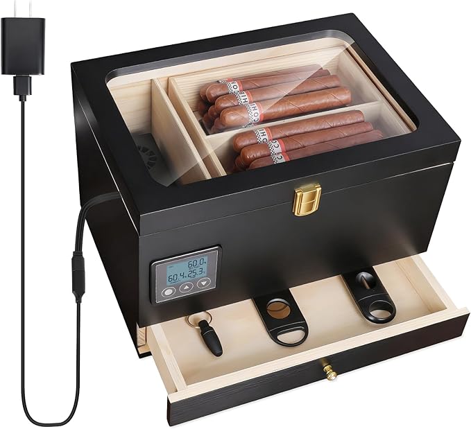 Electric Humidor Cabinet with Precision Humidity Control & Digital Display | by Unknown