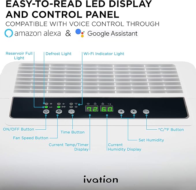 Ivation 4, 500 Sq Ft Smart Wi-Fi Energy Star Dehumidifier - Image 6