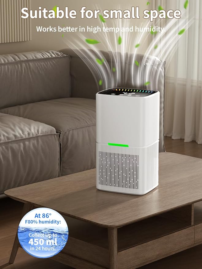 Dehumidifier, Dehumidifier for Home, 60 OZ Water Tank, 500 sq.ft Dehumidifiers - Image 3