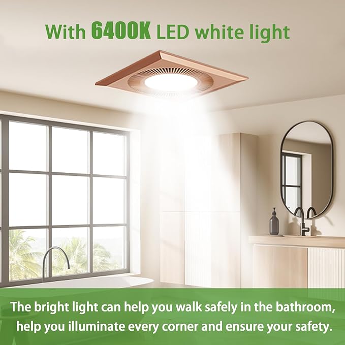Bathroom Exhaust Fan with LED Light Vent Fans - Image 2