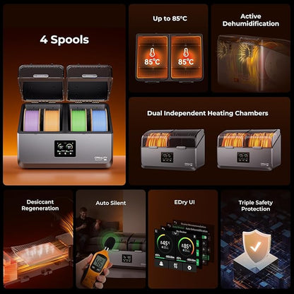 Creality Space Pi X4 Filament Dryer Box, New Upgrade 4-Spool 3D Printer - Image 2