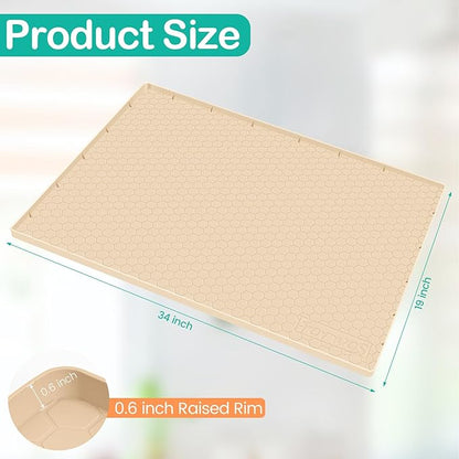 Waterproof Under Sink Mat 34" x 19", Silicone Cabinet Liner, Rubber Protector - Image 2