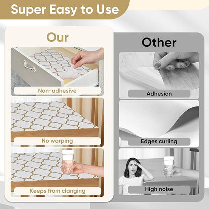 Shelf Liners Cabinet Liner Drawer Liner 12in X 6.5ft Gold Non Adhesive Strong - Image 6