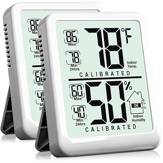 Antonki 2-Pack Room Thermometer, Digital Small Hygrometer Indoor Thermometer by Antonki