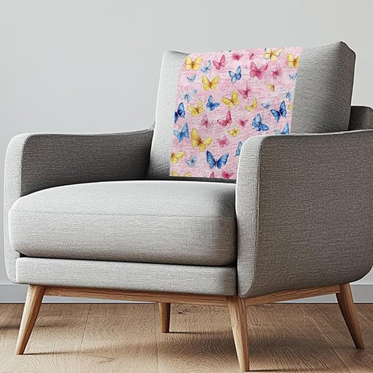 Headrest Cover for Recliner Chairs Pink Butterfly Wear Resistant Couch Headrest by Unknown