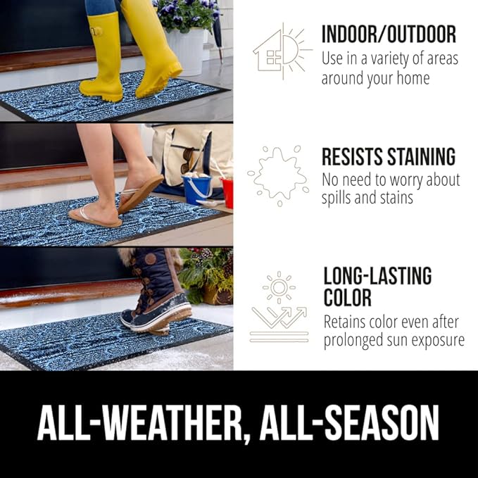 GORILLA GRIP 100% Waterproof All-Season WeatherMax Doormat 35x23, US Designed - Image 3