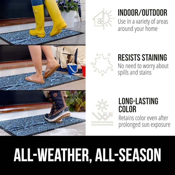 GORILLA GRIP 100% Waterproof All-Season WeatherMax Doormat, US Designed Natural - Image 3