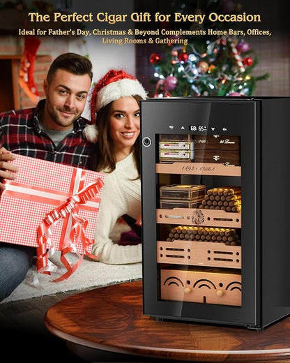 Electric Cigar Humidor Cabinet up to 600 Cigars, Temperature & Humidity Control - Image 7