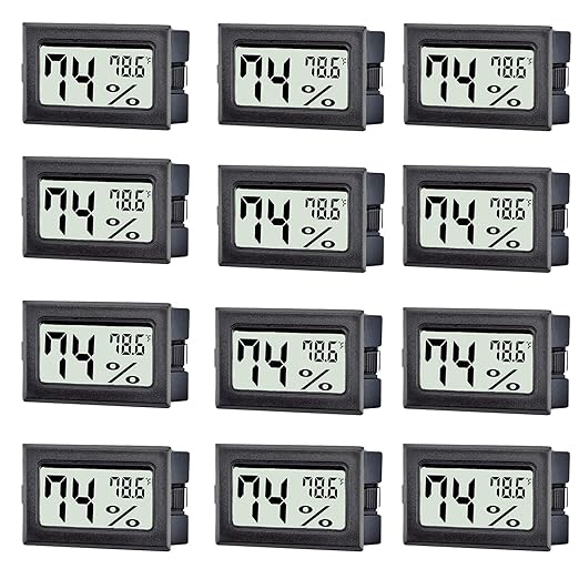12 Pack Mini Digital Thermometer Hygrometer Indoor Temperature and Humidity by TASOGEN