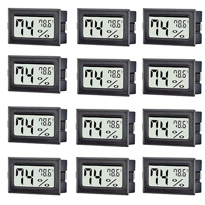 12 Pack Mini Digital Thermometer Hygrometer Indoor Temperature and Humidity by TASOGEN