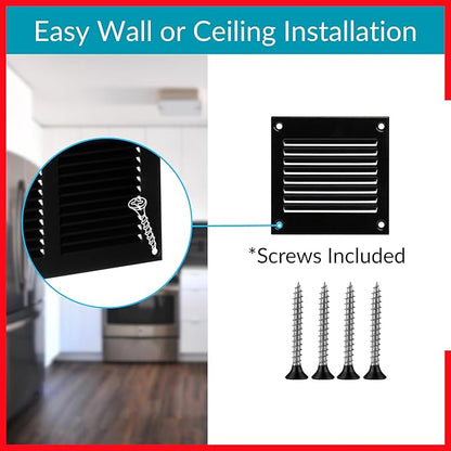 2x2 Vent Cover - Black HVAC Return Air Grille - Image 4
