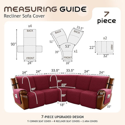 Arfntevss Waterproof Recliner Sectional Couch Covers - Image 5