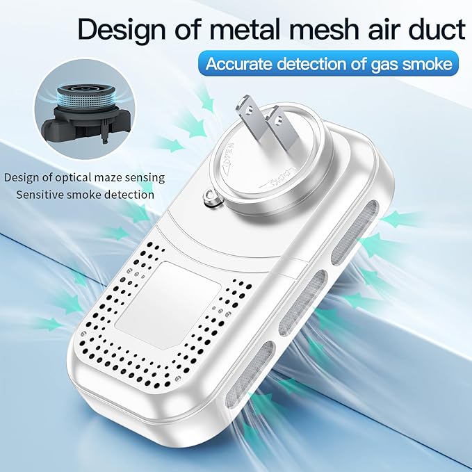 2-Pcs 4IN1 Plug in Smoke & Carbon Monoxide Detector Combination Builti-in 2000 - Image 7