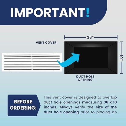 36x10 Inch Air Return Vent Cover Decorative – Premium Aluminum AC Vent Cover - Image 4