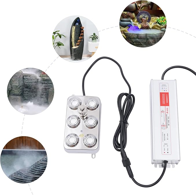YIYIBYUS Ultrasonic Mist Maker 6 Head Mister Foggers Rockery Pool Water - Image 8