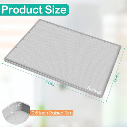 Waterproof Under Sink Mat 34" x 22", Silicone Cabinet Liner, Rubber Protector - Image 2