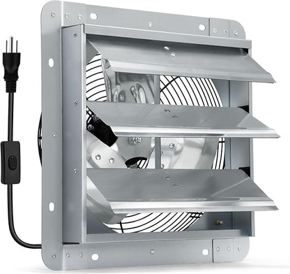 14 Inch Shutter Exhaust Fan, Wall Mount Attic Fan by Hipoilk