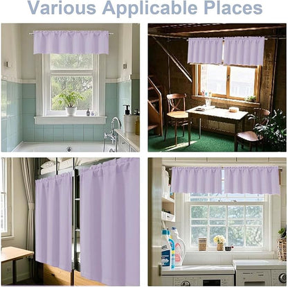 Chyhomenyc Short Lilac Curtains 45 Inch Length, Small Light Purple Curtain Rod - Image 8