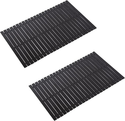 Bath Mat Bathroom Rugs Floor Wood Shower Bathtub Waterproof Non Slip Black by Fovlaurs