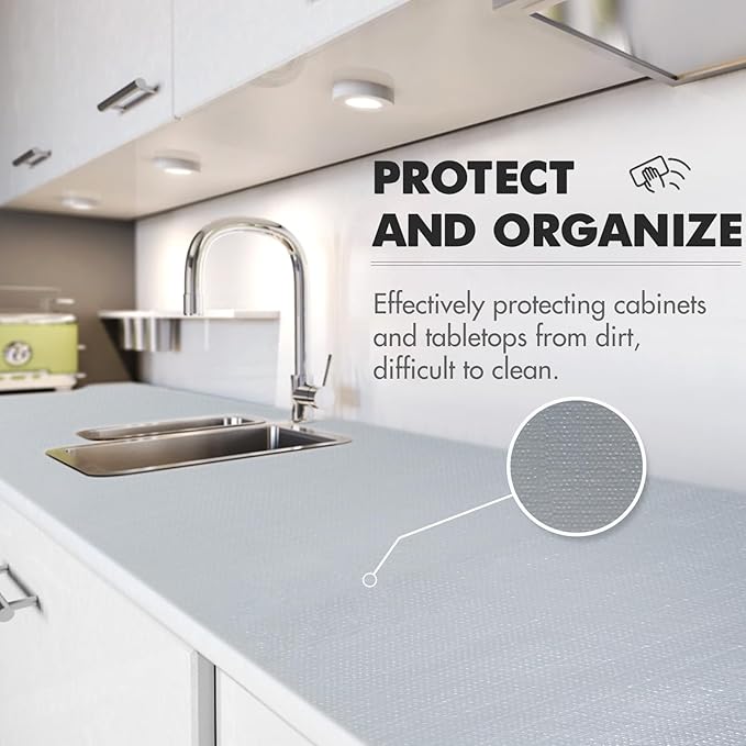 Viseeko Shelf and Drawer Liner for Kitchen Cabinet, Non-Adhesive Cabinet Liners - Image 3