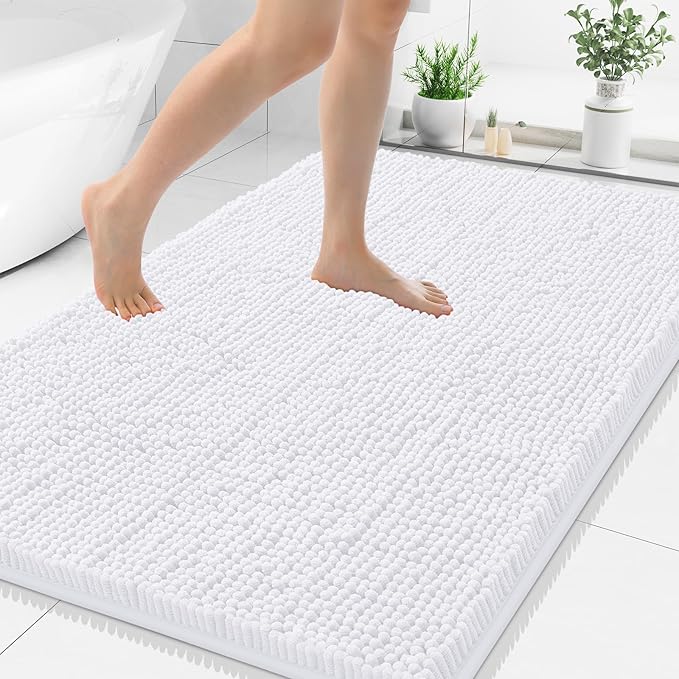 Smiry Luxury Chenille Bathroom Rugs 48x32, Extra Soft and Absorbent Shaggy Bath by Smiry
