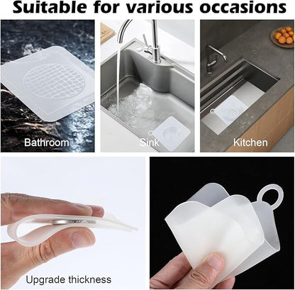 2 Pieces Floor Drain Cover Silicone Tub Stopper, 6x6 Inch Anti-Odor Deodorizing - Image 4