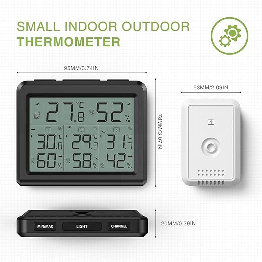 KeeKit Indoor Outdoor Thermometer, Temperature Humidity Monitor - Image 6