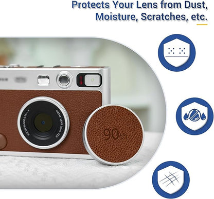 Retro Leather Lens Cap for Fujifilm Instax Mini EVO, Accessories for Fuji Mini - Image 3