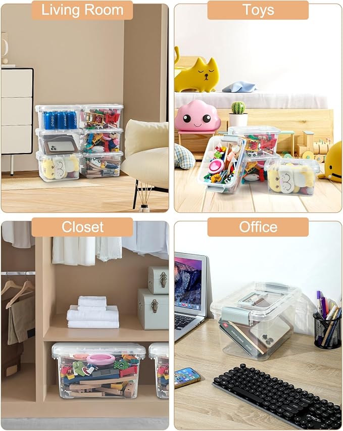 Plastic Storage Bins 7 Quart-Storage Organizer Bins - Image 6
