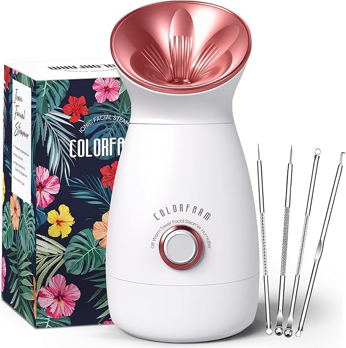 Colorfarm Facial Steamer Nano Ionic: Large 3-in-1 Face Steamer Deep Cleaning by Colorfarm