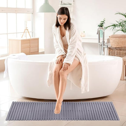 Bath Mat Bathroom Runner Long Large Rugs Floor Wood Shower Bathtub Waterproof - Image 7