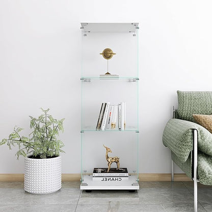 Yoluckea 3 Shelves Glass Display Cabinet by Yoluckea
