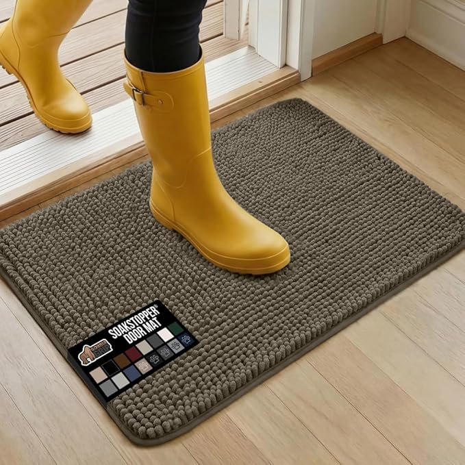 GORILLA GRIP SOAKSTOPPER Dog Door Mat, 30x20 Machine Washable Rug Absorbent by GorillaGrip