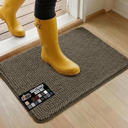 GORILLA GRIP SOAKSTOPPER Dog Door Mat, 30x20 Machine Washable Rug Absorbent by GorillaGrip